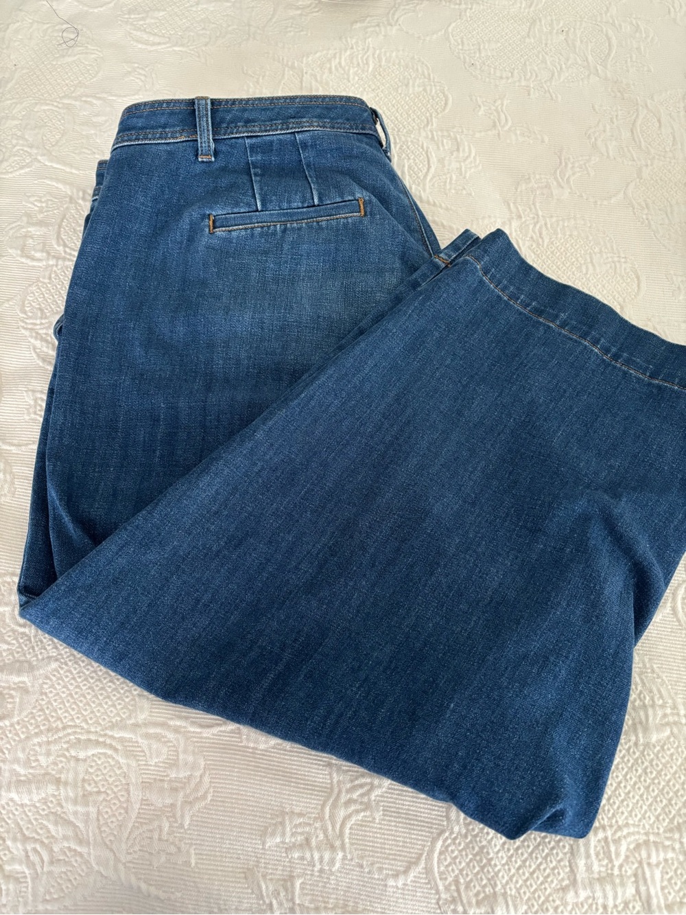Talbots High Waist Wide Leg Crop Jeans
